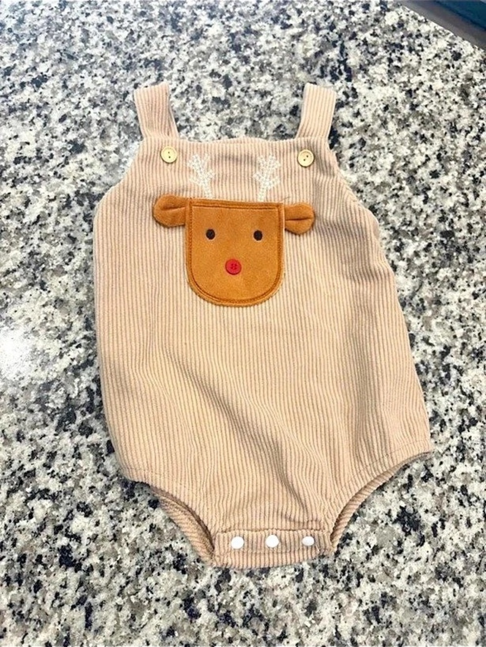 Kids Reindeer Corduroy Romper
